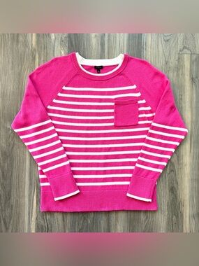 Talbots Pink & White Striped Sweater Size XL
